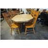 Image 2 : VINTAGE HEXAGON DINING TABLE WITH LEAF AND 6 PRESSBACK CHAIRS