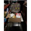 Image 1 : BOX AND TRAY OF GLASSES, CREMAFACILE BIESSE CAPPUCINO WHIPPED CREAM DEVICE AND ARCOROC GLASSES AND B