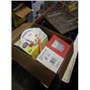 Image 2 : BOX AND TRAY OF GLASSES, CREMAFACILE BIESSE CAPPUCINO WHIPPED CREAM DEVICE AND ARCOROC GLASSES AND B