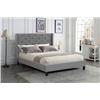 Image 2 : BRAND NEW QUEEN SIZE "MEGAN" GREY FABRIC BEDFRAME - RETAIL $999