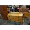 Image 2 : MAPLE 9 DRAWER DRESSER WITH 1 DRAWER NIGHTSTAND AND DOUBLE SIZE HEADBOARD WITH ROLLER FRAME