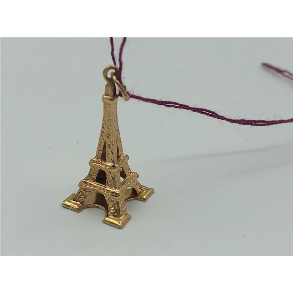 14k Gold Effiel Tower Pendant