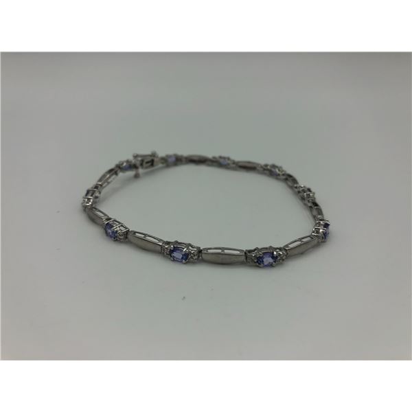 14k White Gold Bracelet w/ stones