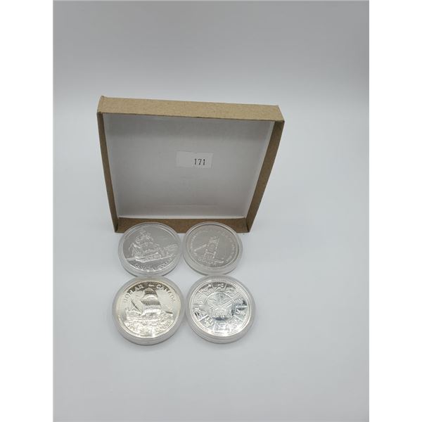 4 Canadian Silver 1 Dollar Pieces
