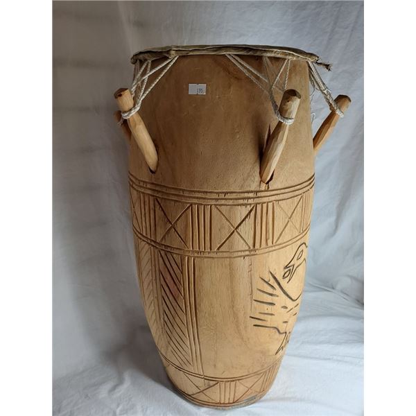 Wood Drum with engraved designs