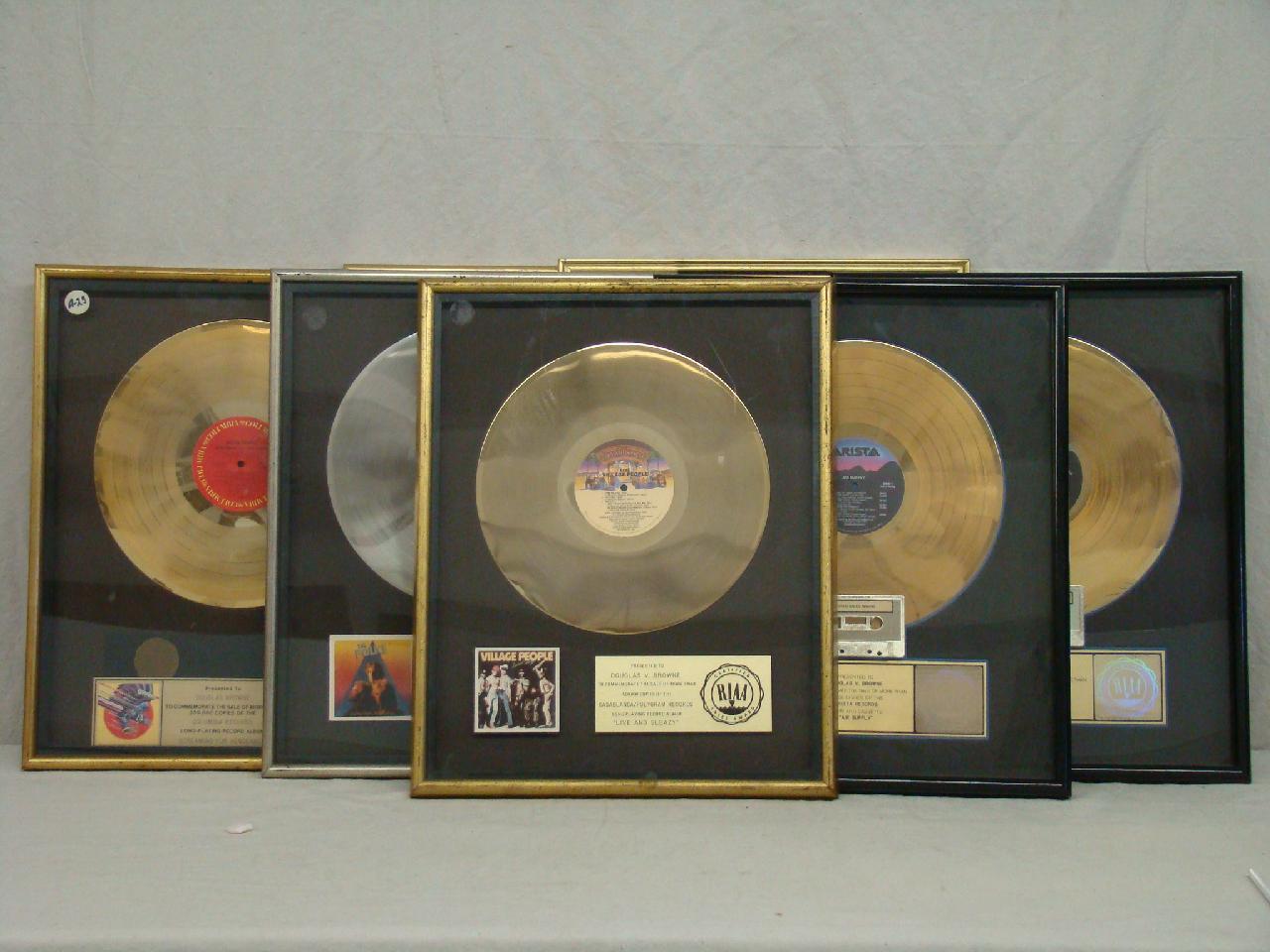 Lot of 7 Framed Gold Record Awards