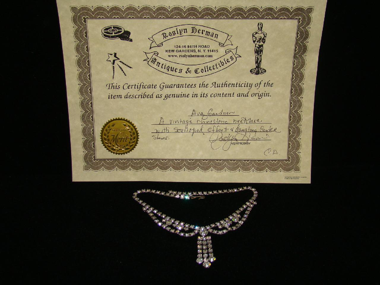 Ava Gardner. Rhinestone Necklace