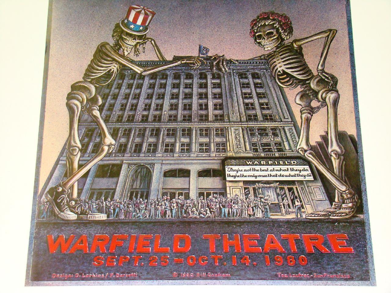 1980 Grateful Dead Warfield Theater Concert Poster