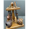 Image 2 : Vintage Wood Pipe Stand with Pipe Collection