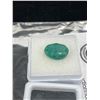 Image 2 : Big Natural Emerald 6.33ct 13.47 x 9.98 x 5.73mm Oval Cut 1 Brazil COO Minor Oiling