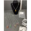 Image 1 : Lot of 5 Gemstone Healing Point Necklaces with Chains