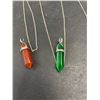 Image 2 : Lot of 5 Gemstone Healing Point Necklaces with Chains