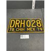 Image 1 : 1978-79 Chih Mex License Plate