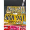 Image 2 : Oregon D.O.T Apportioned License Plate with Pair of 1995 Oregon License Plates