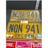 Image 2 : Oregon D.O.T Apportioned License Plate with Pair of 1995 Oregon License Plates