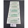 Image 2 : Lot of 5 1973 Canadian $1 Dollar Bills Uncirculated