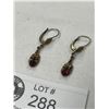 Image 2 : Art Nouveau Style Sterling and Garnet Earrings