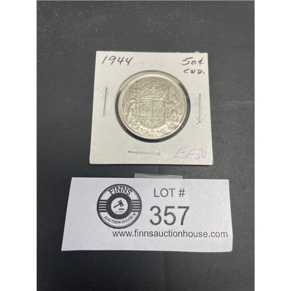 1944 Canadian 50 Cent Silver Coin EF 30