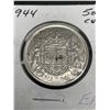 Image 3 : 1944 Canadian 50 Cent Silver Coin EF 30