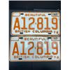 Image 2 : 2 Pair BC License Plates 1976