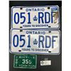 Image 1 : Pair of Ontario License Plates 1993 AND 1981 Yorkton Bicycle Plate