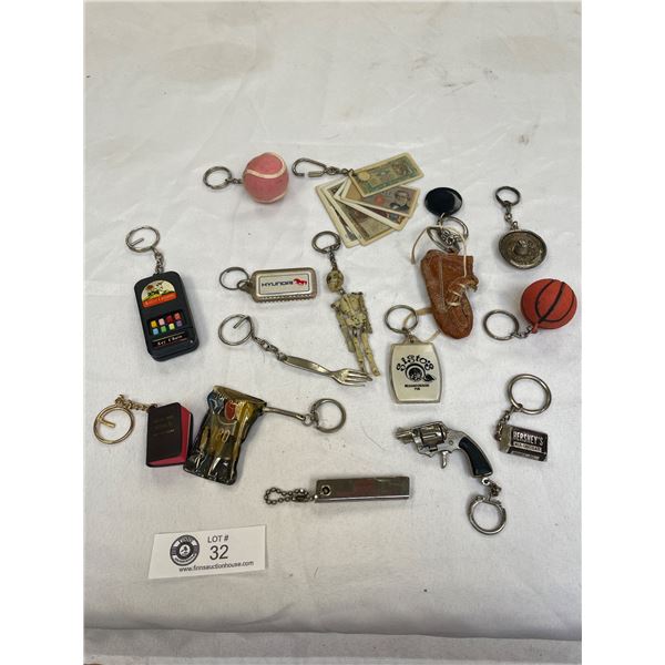 Lot of 15 Vintage Collectible Key Chains