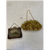 Image 1 : Lot of 2 Vintage Ladies Clutch Handbags. One is Tapestry and One is Beads/Sequins