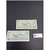 Image 2 : Lot of 2 Vintage Bank of Canada $1 Bills