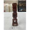 Image 3 : Vintage Maori Wood Carved Tekoteko Paua Eyes, Made in Rotorua New Zealand 11" Tall