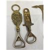 Image 2 : Lot of 5 Vintage Brass Bottle Opener Lot