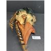 Image 3 : Vintage Handcrafted Molded Leather First Nations Warrior Wall Décor