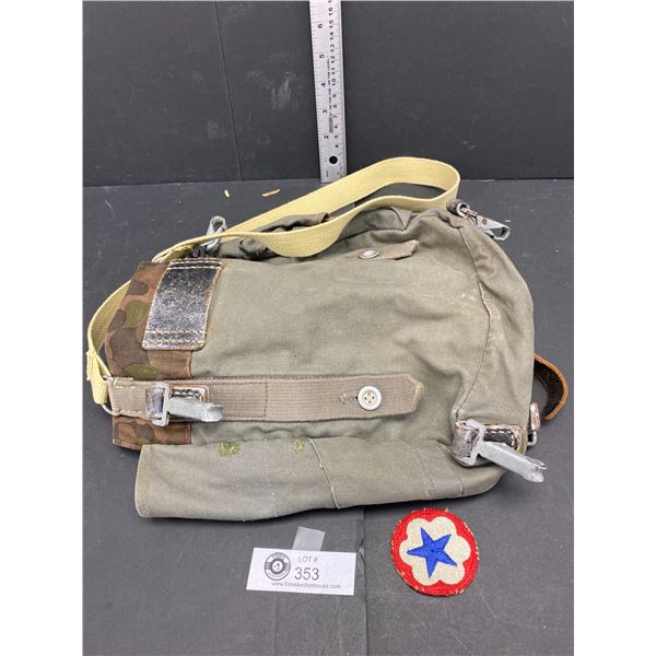 Vintage Military Backpack plus Patch