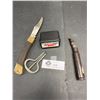 Image 1 : Miscellaneous Collectible Lot - Folding Knife, Bullet, Etc.