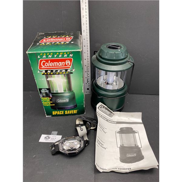 Coleman Lantern in Box Plus Head Flash Light