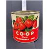 Image 2 : Vintage Tin Lot Coop Strawberry Jam, Etc.