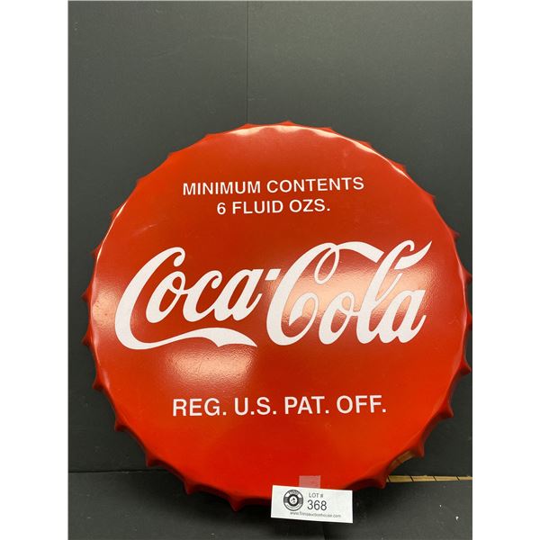 17" Diameter Coca Cola Bottle Cap Sign