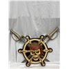 Image 2 : 20 x16" Skull Pirates Ships Wheel with Sword