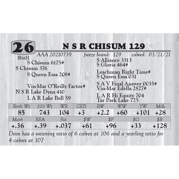 N S R CHISUM 129