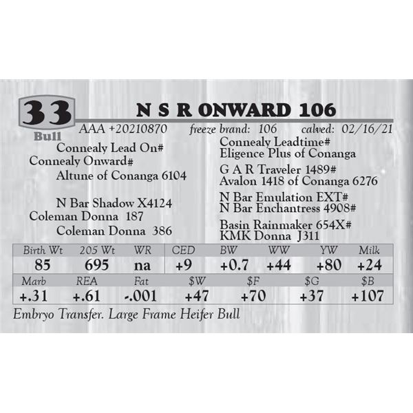 N S R ONWARD 106