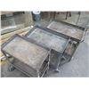 Image 2 : Qty 3 Rolling Metal Carts w/ Edges & Undershelf