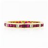 Image 6 : Vintage 18k Yellow Gold Channel French Ruby & Diamond Engraved Stack Band Ring