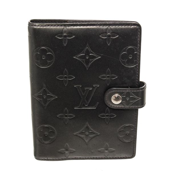 Louis Vuitton Black Monogram Canvas Agenda PM Wallet