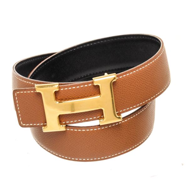 Hermes Tan Leather Constance H Belt