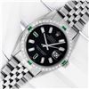 Image 2 : Rolex Mens Stainless Steel Black Baguette Emerald Diamond 36MM Datejust Wristwat