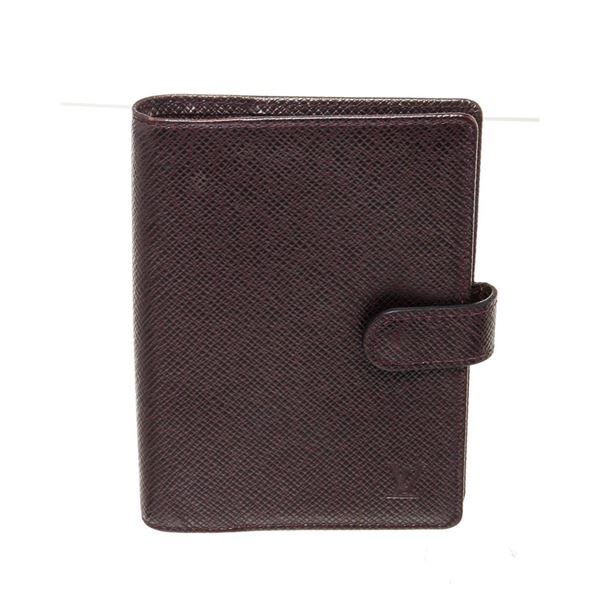 Louis Vuitton Brown Taiga Leather Agenda PM Wallet