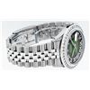 Image 4 : Rolex Mens Stainless Steel 3 ctw Green Vignette Roman Diamond Datejust Wristwatc