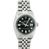 Image 2 : Rolex Mens Stainless Black Diamond 36MM Datejust Wristwatch Oyster Perpetual