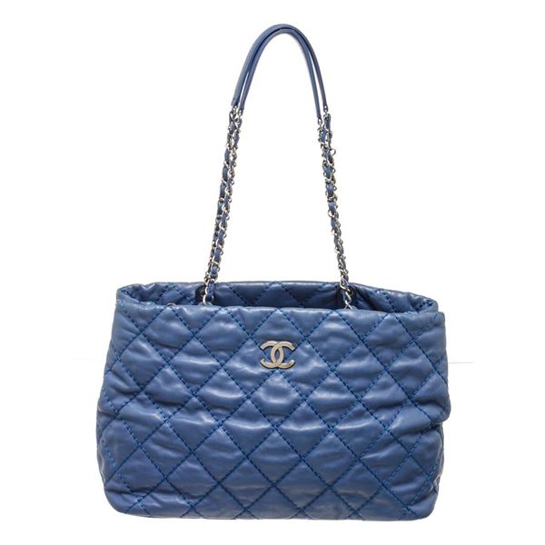 Chanel Blue Quilted Lambskin Boy Camera Shoulder Bag