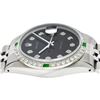 Image 4 : Rolex Mens Stainless Steel Black Diamond & Emerald Oyster Perpetual Datejust Wri