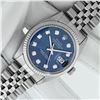 Image 2 : Rolex Mens Stainless Steel 36MM Blue Diamond Datejust Oyster Perpetual Wristwatc